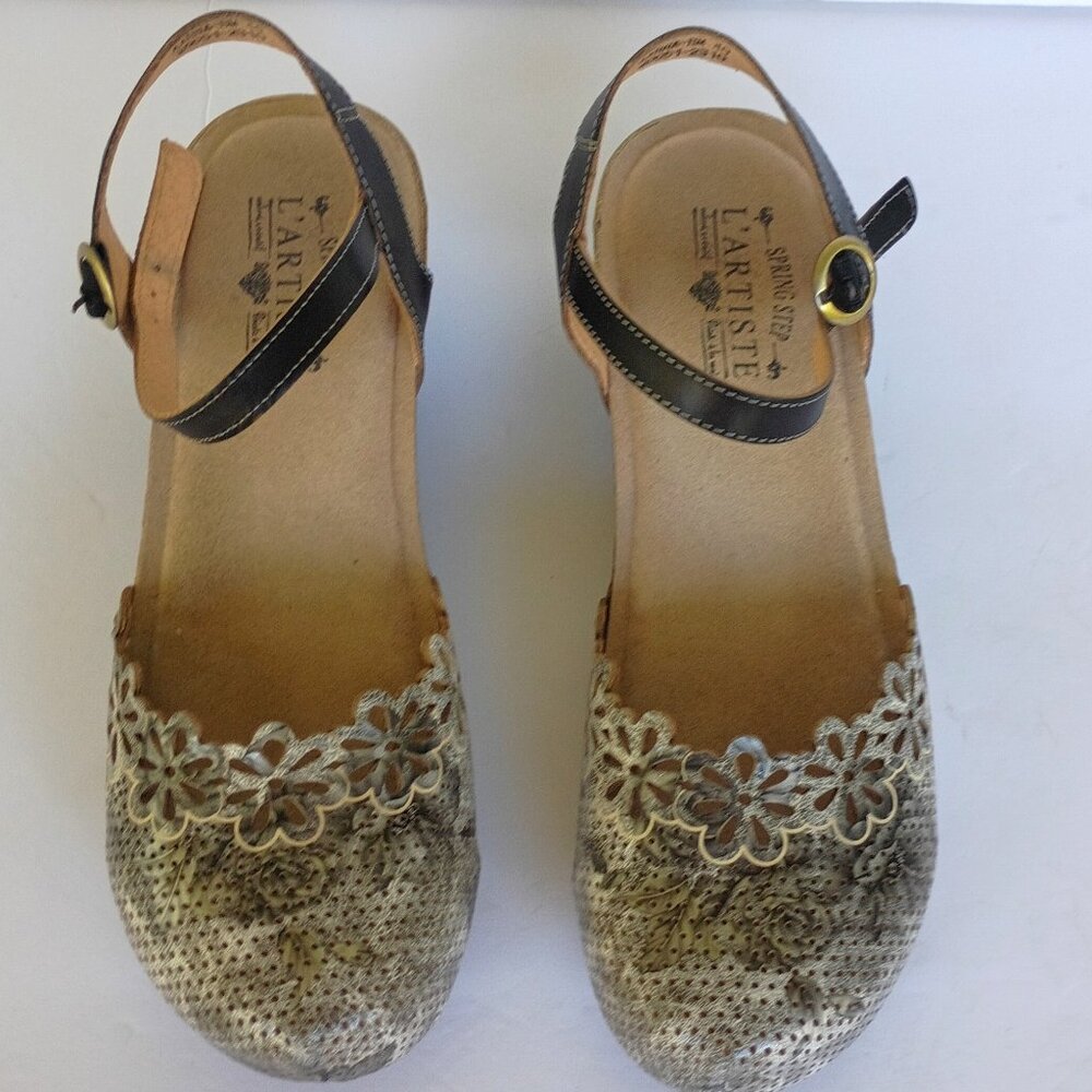 L'artiste leather clog/sandal 40